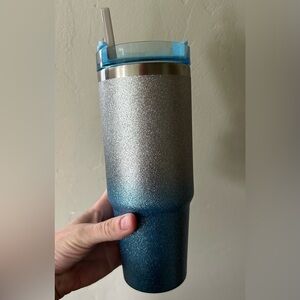 No name brand stainless steel tumbler.